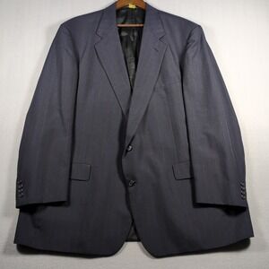 Palm Beach VTG 2 Piece Suit Mens 50R 46x30 Pants Blue Striped USA Made